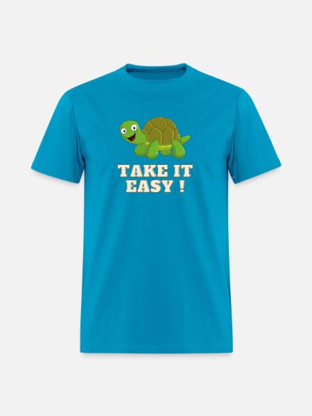 Take It Easy Turtle - Men's T-Shirt - turquoise