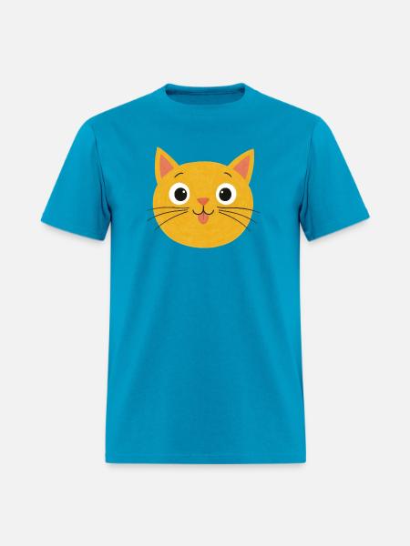 Sunny Whiskers Cat Face - Men's T-Shirt - turquoise