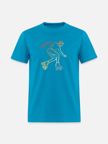 Roller Skater Sketch - Men's T-Shirt - turquoise