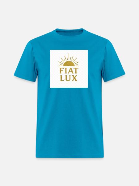 Fiat Lux Gold Sunburst Logo - Men's T-Shirt - turquoise