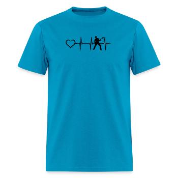 Guitar Musician Guitar Player Guitarist Heartbeat - Men's T-Shirt - turquoise - Front - Jose (178cm)