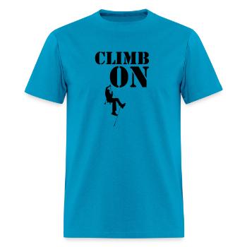 Climb on 4 - Men's T-Shirt - turquoise - Front - Jose (178cm)