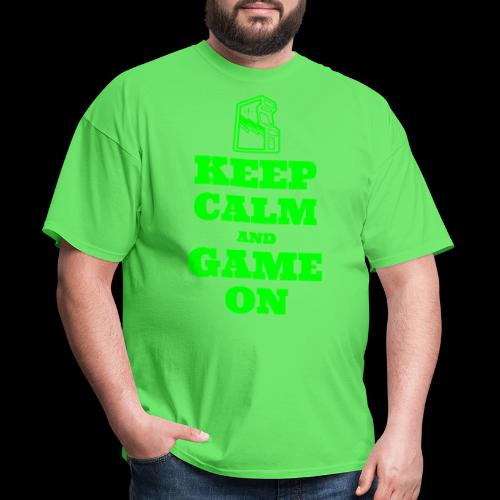 Keep Calm and Game On | Retro Gamer Arcade - Men's T-Shirt