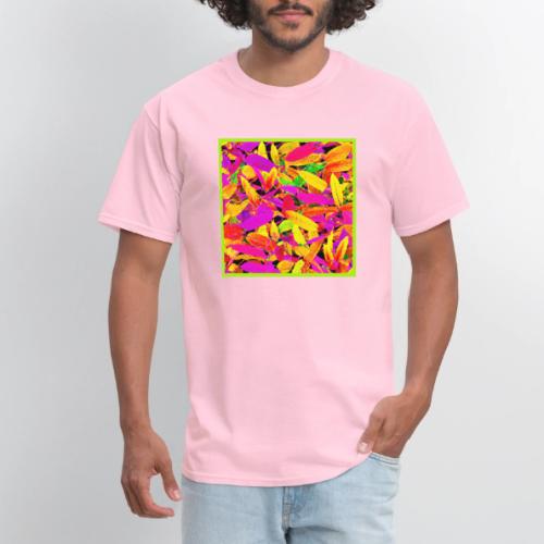 Vibrant NeonLeaf Elegance Pattern - Men's T-Shirt