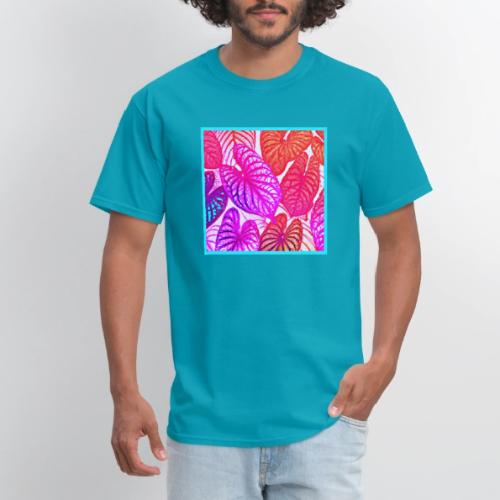 Color Burst Leaves Neon Elegance - Men's T-Shirt