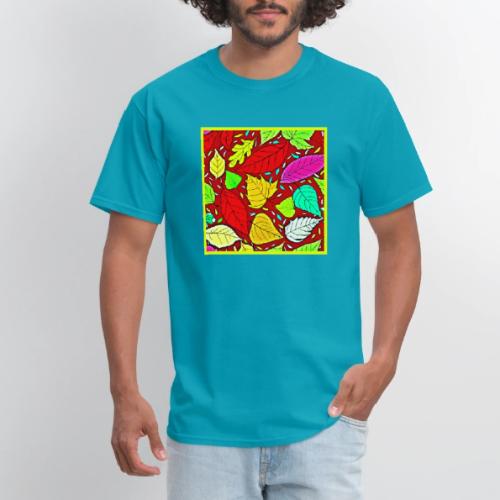 Rainbow Leaves Vibrant Pattern - Men's T-Shirt