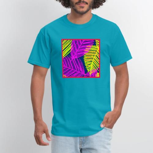 Neon Leaf Delight Chromatic Art - Men's T-Shirt