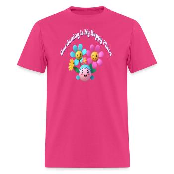 happy place - Men's T-Shirt - fuchsia - Front - Jose (178cm)