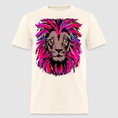 Purple Lion Head - Pink Lion Face Drawing - Men's T-Shirt