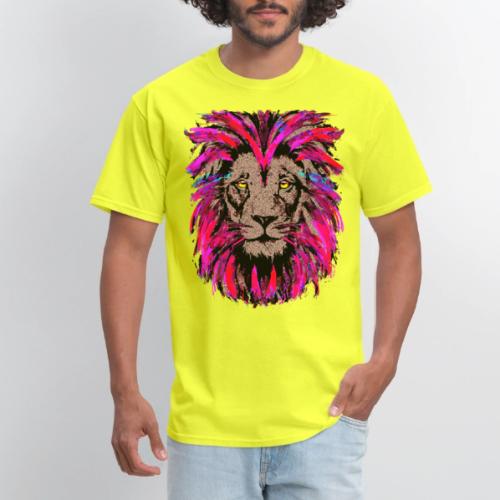 Purple Lion Head - Pink Lion Face Drawing - Men's T-Shirt