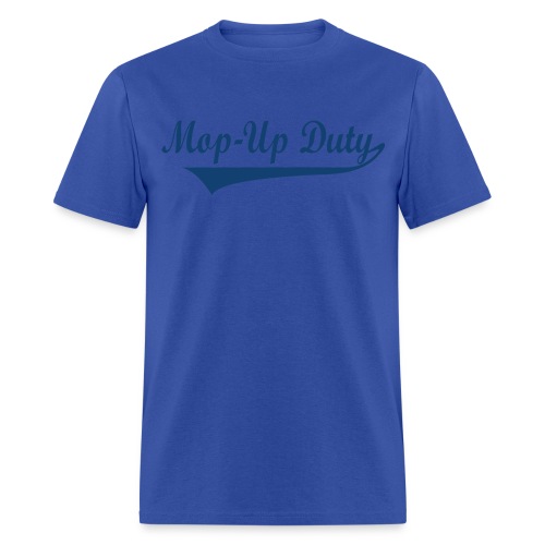 mopupdutylogotextblue11 - Men's T-Shirt