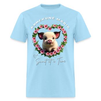 KuneKune Magic: One Snout at a Time T-Shirt - Men's T-Shirt - powder blue - Front - Jose (178cm)