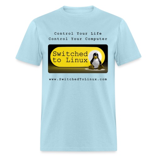 Switched to Linux Logo with Black Text - Men's T-Shirt