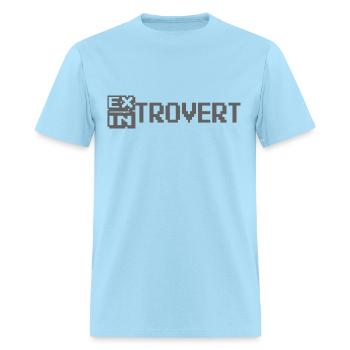 Introvert/Extrovert-Mono design - Men's T-Shirt - powder blue - Front - Jose (178cm)