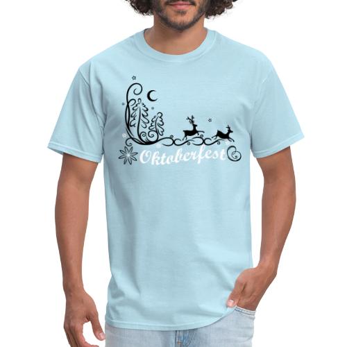 Oktoberfest. Deer, in the forest, silhouette. - Men's T-Shirt