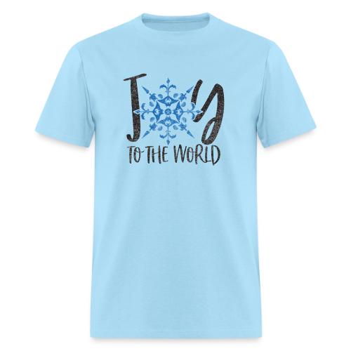 Coastal Christmas Joy to the World Snowflake - Men's T-Shirt