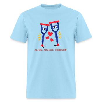 Align, Adjust, Conquer T-Shirt - Men's T-Shirt - powder blue - Front - Jose (178cm)