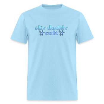 sky daddy cult - Men's T-Shirt - powder blue - Front - Jose (178cm)