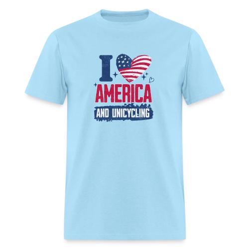 I Love America And Unicycling - Men's T-Shirt