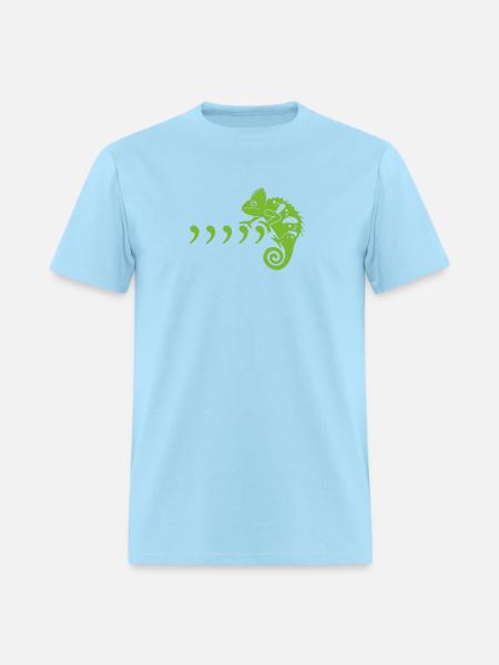 Comma Chameleon - Men's T-Shirt - powder blue