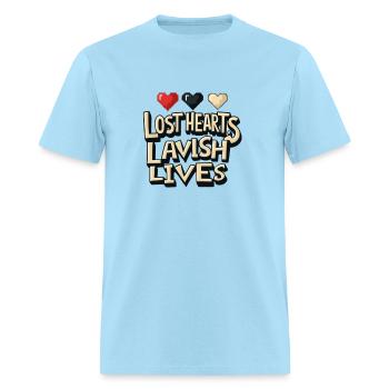 lost hearts, lavish lives. valentines day - Men's T-Shirt - powder blue - Front - Jose (178cm)
