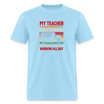MY TEACHER WAS WRONG TRUCKER - Men's T-Shirt - powder blue - Front - Jose (178cm)