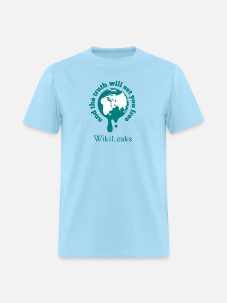 WikiLeaks and the truth will set you free - Men's T-Shirt - powder blue