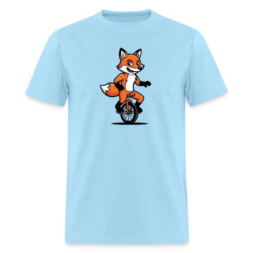 Unicycle Fox Cartoon - Men's T-Shirt
