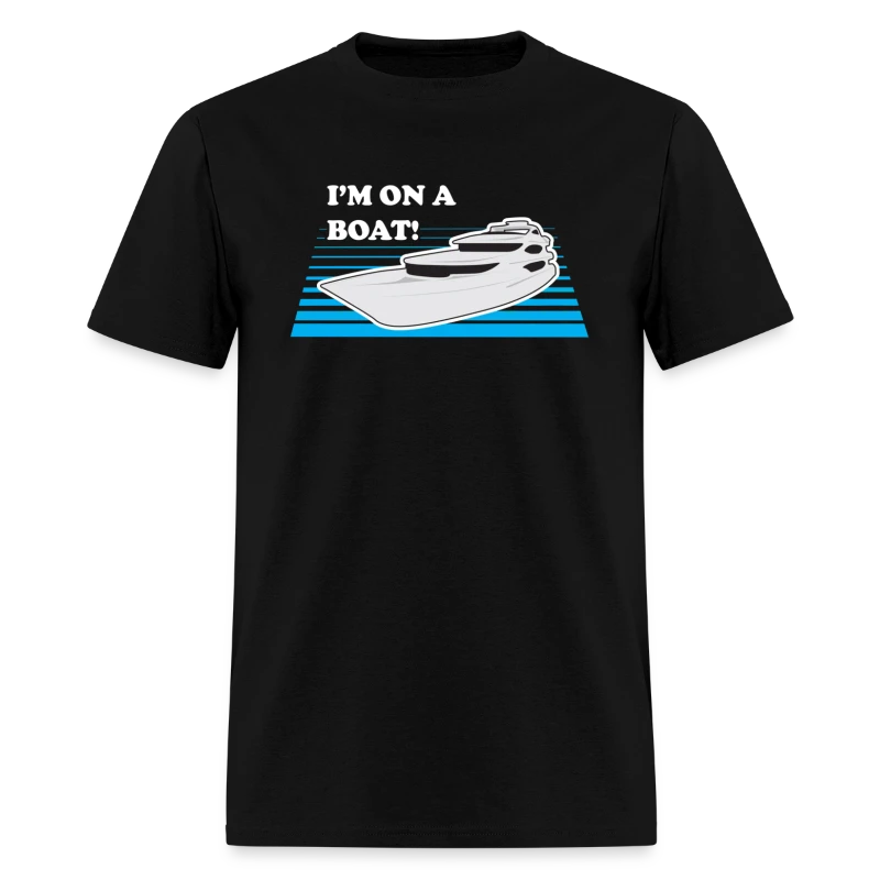 On A Boat (Black) - Men's T-Shirt
