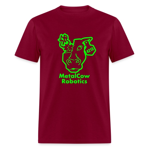 MetalCowLogo GreenOutline - Men's T-Shirt