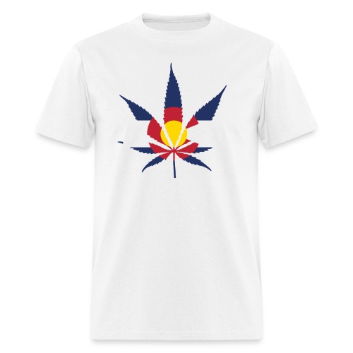Colorado Pot Leaf Flag - Men's T-Shirt