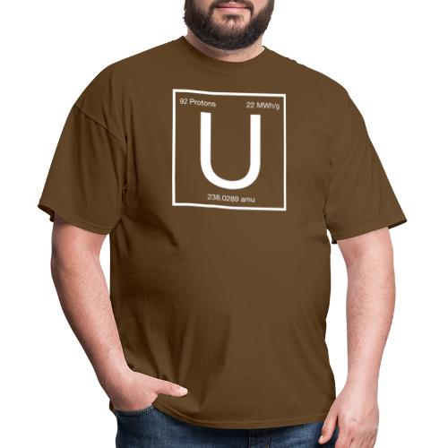 Uranium. Double-sided design. White text. - Men's T-Shirt