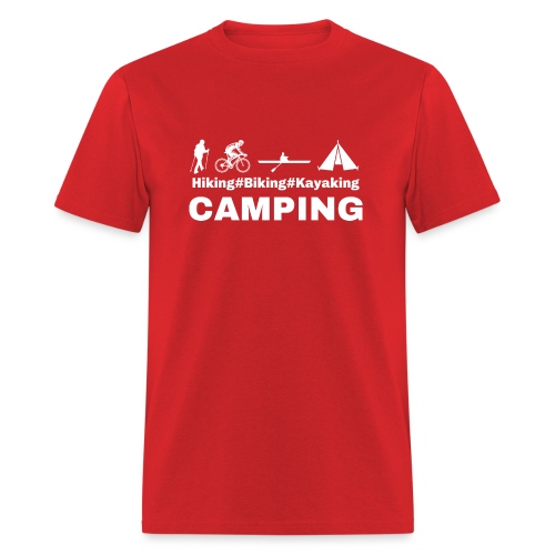 hiking biking kayaking and camping - Men's T-Shirt