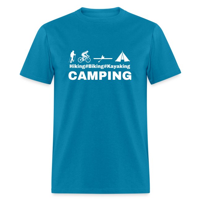 hiking biking kayaking and camping