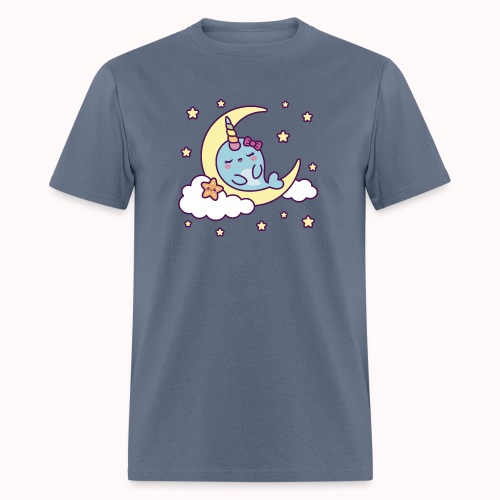 Half Moon And Stars - Cute Sleeping Narwhal Girl - Men's T-Shirt