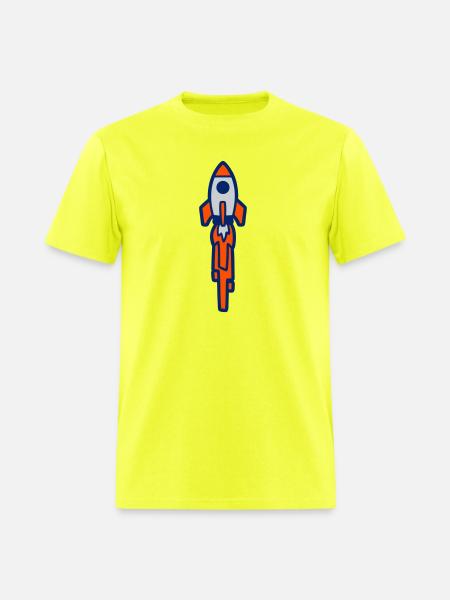 Launching Rocket Silhouette - Men's T-Shirt - safety green