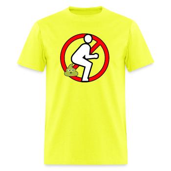 No Pooping - Men's T-Shirt - safety green - Front - Jose (178cm)