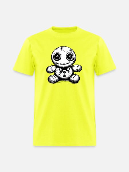 Stitched doll Noir - Men's T-Shirt - safety green