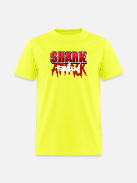Shark Attack Bold Graphic - Men's T-Shirt - safety green