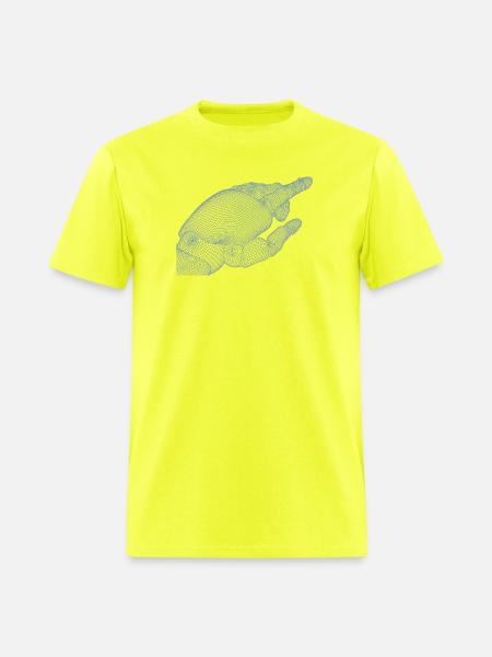 Geometric Hand Silhouette with Fractals - Men's T-Shirt - safety green
