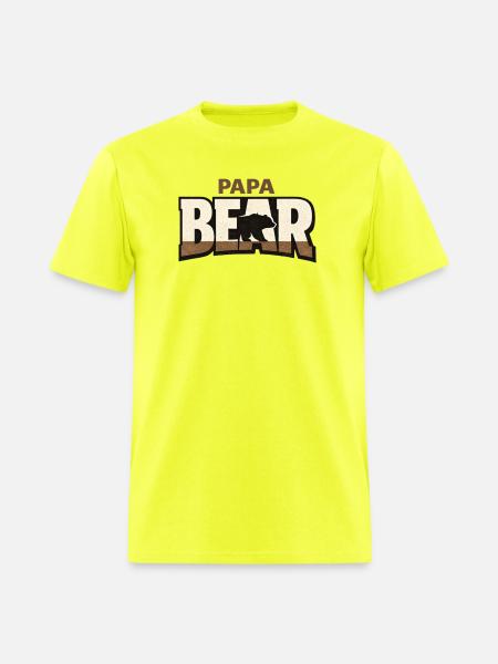 Papa Bear Rustic Logo - Men's T-Shirt - safety green