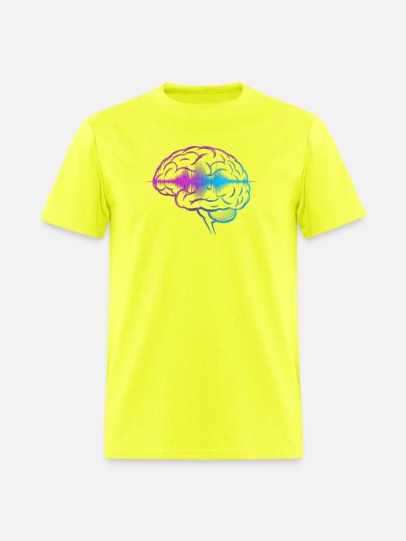 Neon Brain Wave Gradient - Men's T-Shirt - safety green