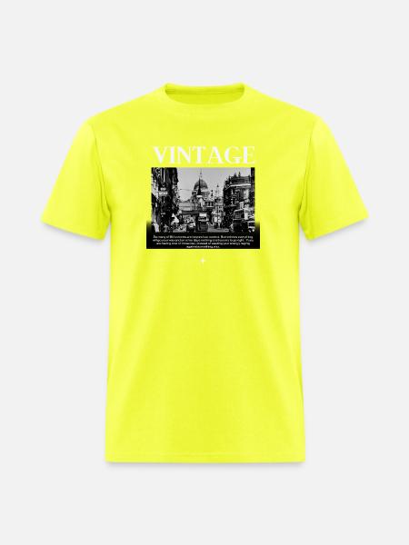 Timeless Mono Streetscape - Men's T-Shirt - safety green
