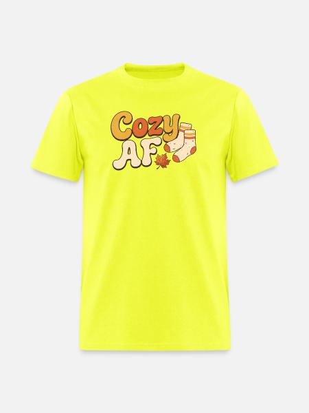 Cozy AF Autumn Socks - Men's T-Shirt - safety green