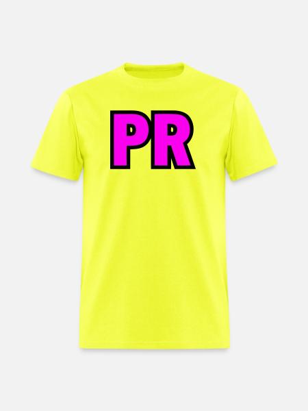 PR Initials Block Logo - Men's T-Shirt - safety green