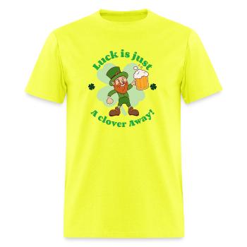 Luck is Just A Clover Away! - Men's T-Shirt - safety green - Front - Jose (178cm)