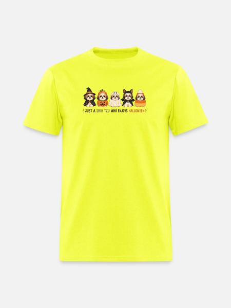 Halloween Shih Tzu Crew - Men's T-Shirt - safety green