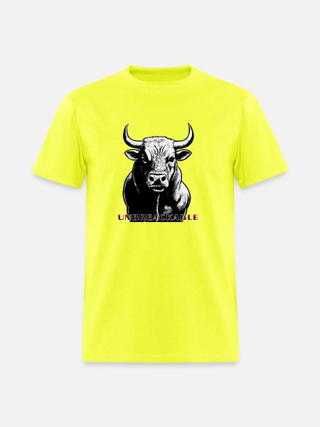Unbreakable Bull Portrait - Men's T-Shirt - safety green