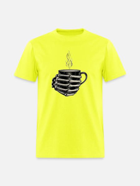 Skeleton Hands Embrace Steam Mug - Men's T-Shirt - safety green