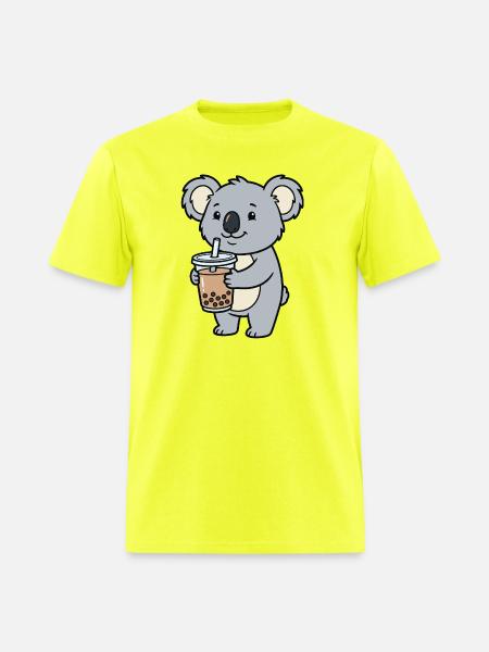 koala bubble tea - Men's T-Shirt - safety green